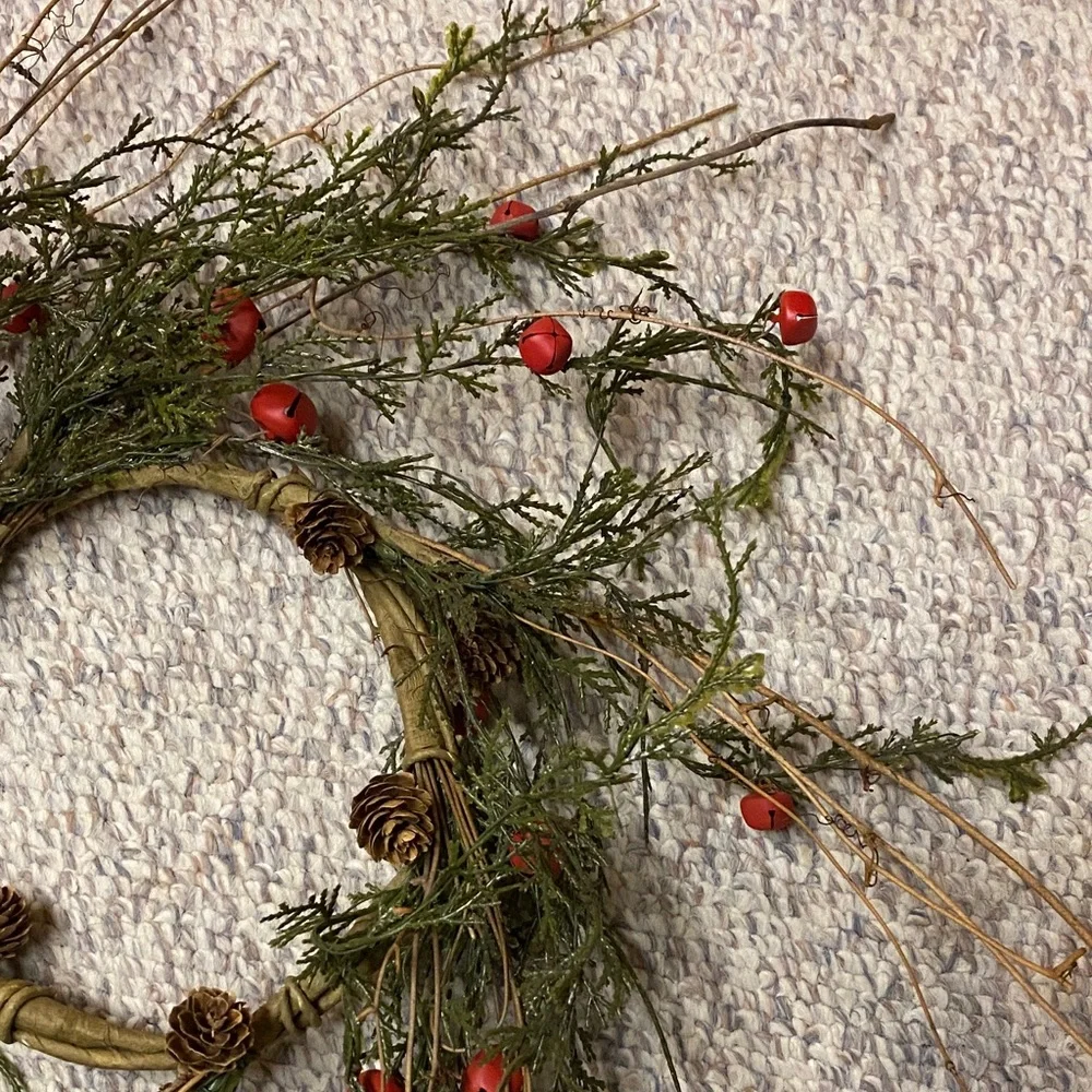 Festive Green and Red Holiday Wreath